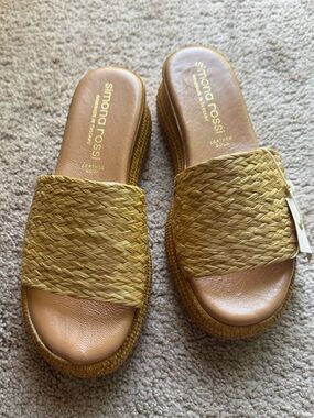 Made in Italy Raffia Platform Sandals 39 (8)